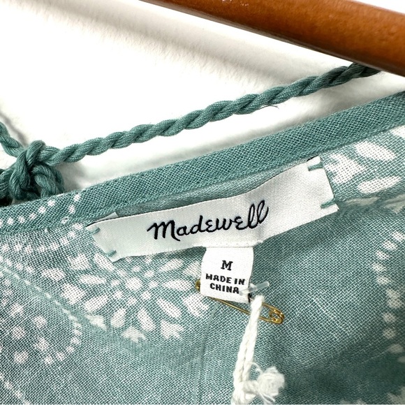 Madewell Beach Womens Medium Teal Floral V Neck Lightweight Breezy Romper NWT - Picture 5 of 15